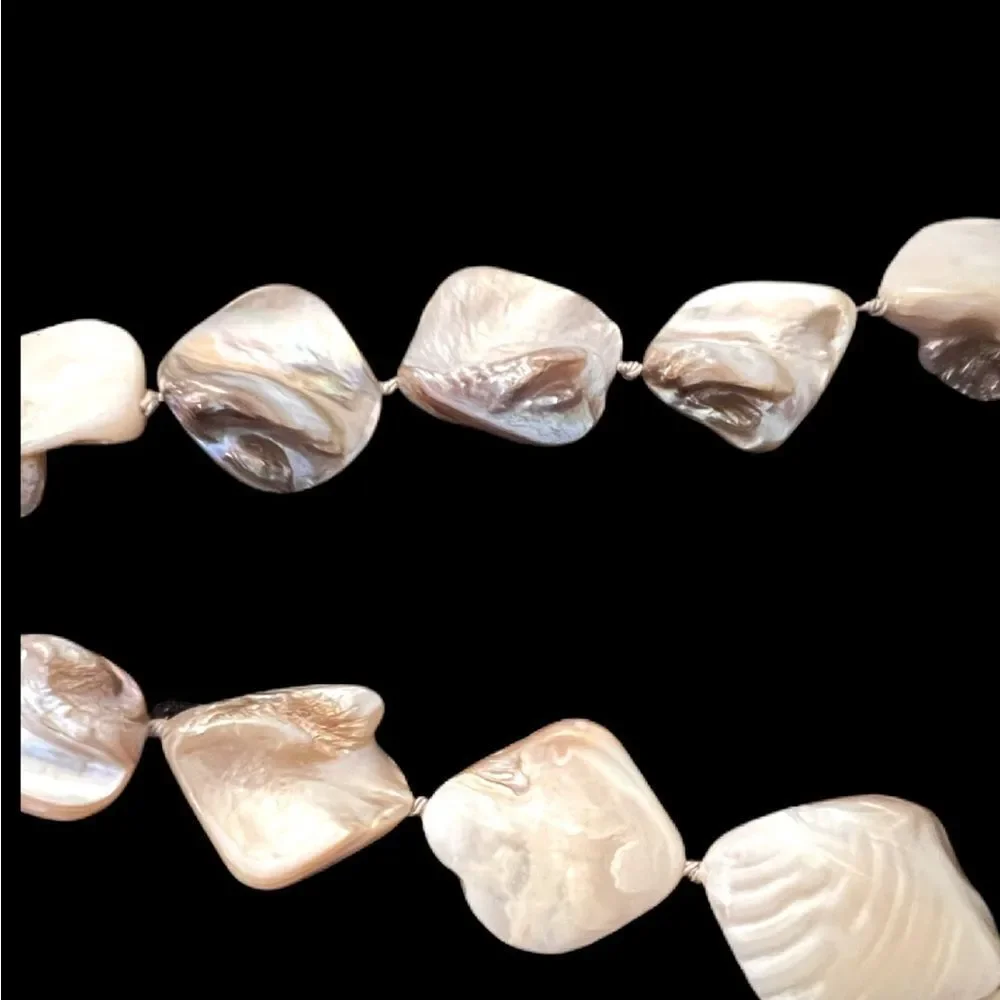Smooth Baroque beads 58” length
